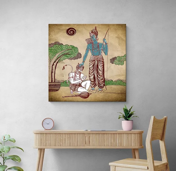 Powerful_Hanuman_Warrior_Canvas_painting:_Bold_Spiritual_Art_with_Ram_Mantras_for_Strength_and_Courage_in_Meditation_Rooms_and_Homes(FLP36X360274)