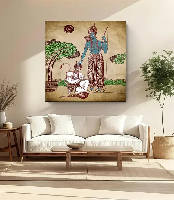 Powerful_Hanuman_Warrior_Canvas_painting:_Bold_Spiritual_Art_with_Ram_Mantras_for_Strength_and_Courage_in_Meditation_Rooms_and_Homes(FLP36X360274)