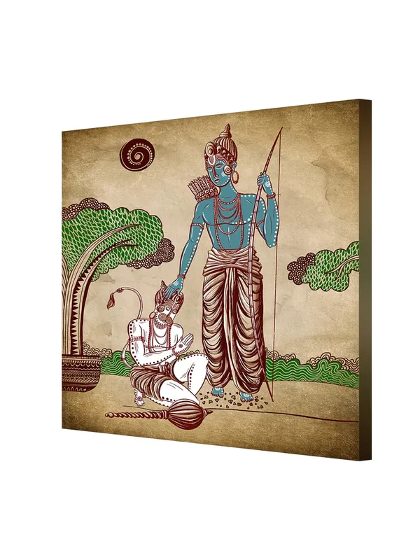 Powerful_Hanuman_Warrior_Canvas_painting:_Bold_Spiritual_Art_with_Ram_Mantras_for_Strength_and_Courage_in_Meditation_Rooms_and_Homes(FLP36X360274)