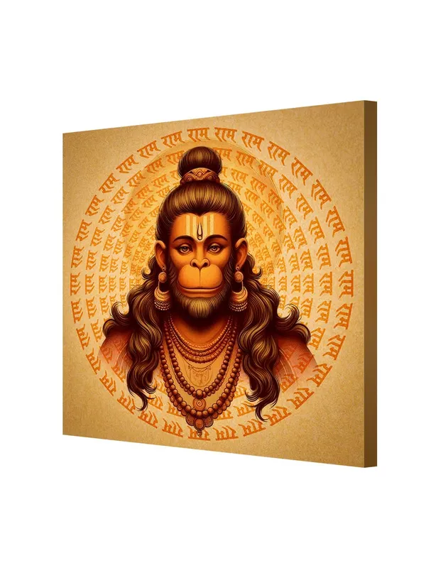 Hanuman_Sacred_Canvas_painting_Portrait:_Detailed_Hindu_Deity_Art_with_Mantra_Patterns_for_Traditional_and_Spiritual_Wall_Décor(FLP24X240272)