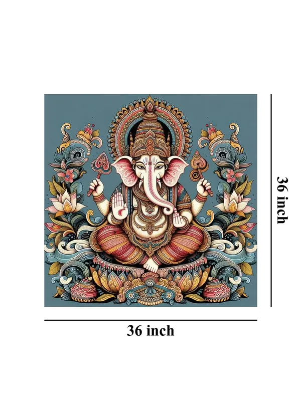 Celestial_Majesty:_The_Sacred_Manifestation_of_Lord_Ganesha,_Bearer_of_Knowledge_and_Remover_of_Obstacles_-_Canvas_Painting_|_Ganesh_Art,_Indian_Wall_Decor,_Religious_Painting(FLP36X360227)