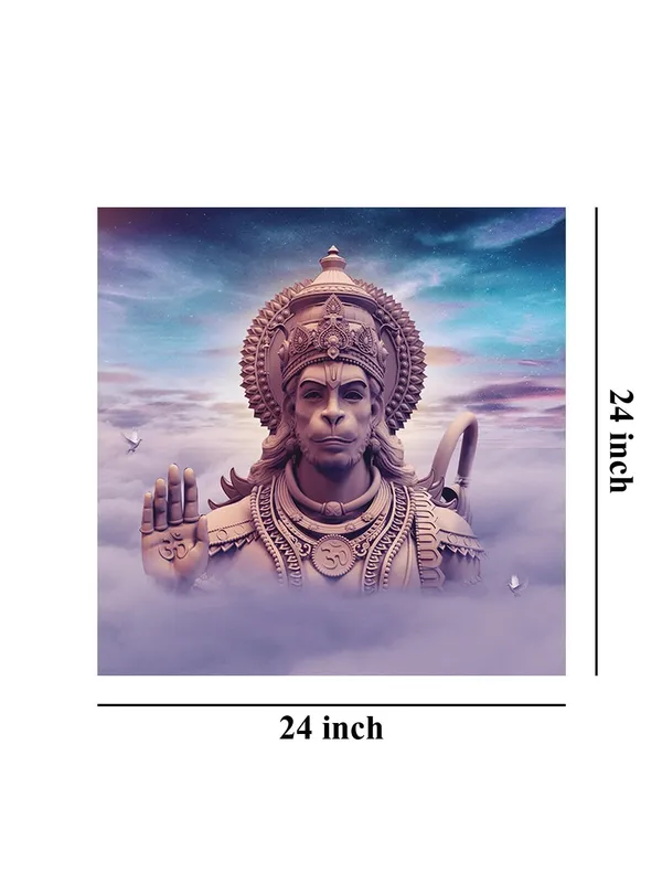 Chakra_Meditation_Hanuman_Canvas_Painting:_Enlightened_Hanuman_Art_in_a_Sacred_Cave_with_Glowing_Chakras_and_Sanskrit_Mantras_for_Spiritual_Awakening(FLP24X240278)