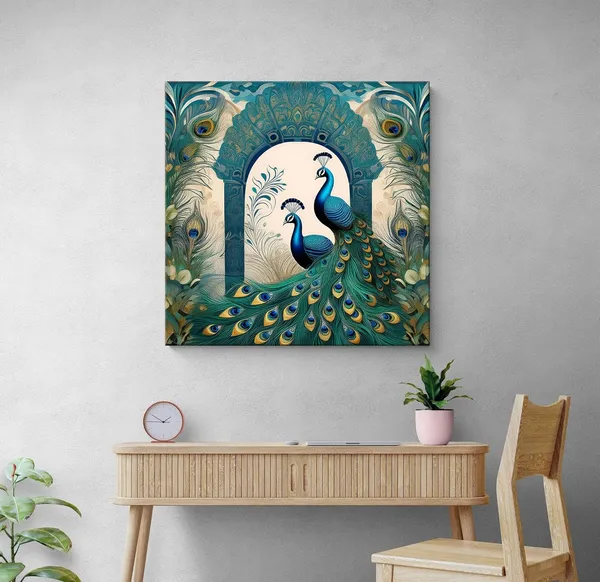Royal_Archways:_Peacocks_and_Timeless_Beauty_in_an_Ornate_Canvas_Painting_for_Luxurious_Home_Décor(FLP24X240299)