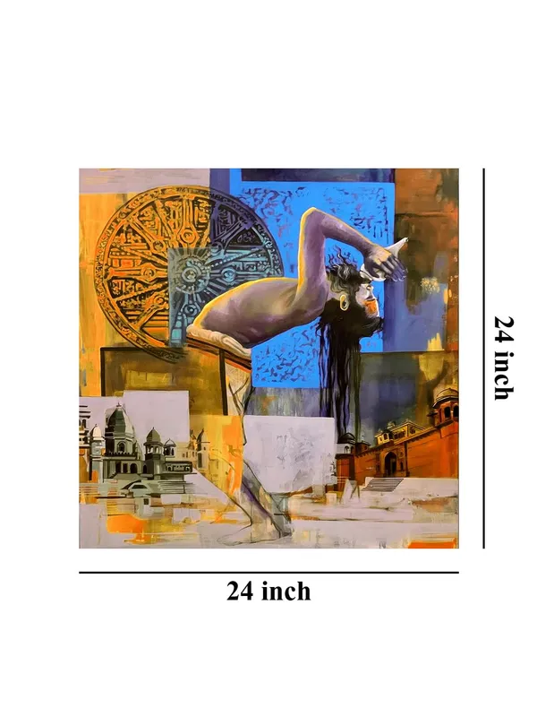 Abstract_Expression_of_Indian_Spirituality_with_Temple_and_Historical_Symbols_-_Canvas_Painting_|_Indian_Contemporary_Art,_Spiritual_Expression,_Modern_Religious_Decor(FLP24X240251)