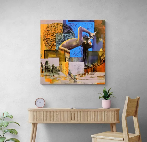 Abstract_Expression_of_Indian_Spirituality_with_Temple_and_Historical_Symbols_-_Canvas_Painting_|_Indian_Contemporary_Art,_Spiritual_Expression,_Modern_Religious_Decor(FLP24X240251)