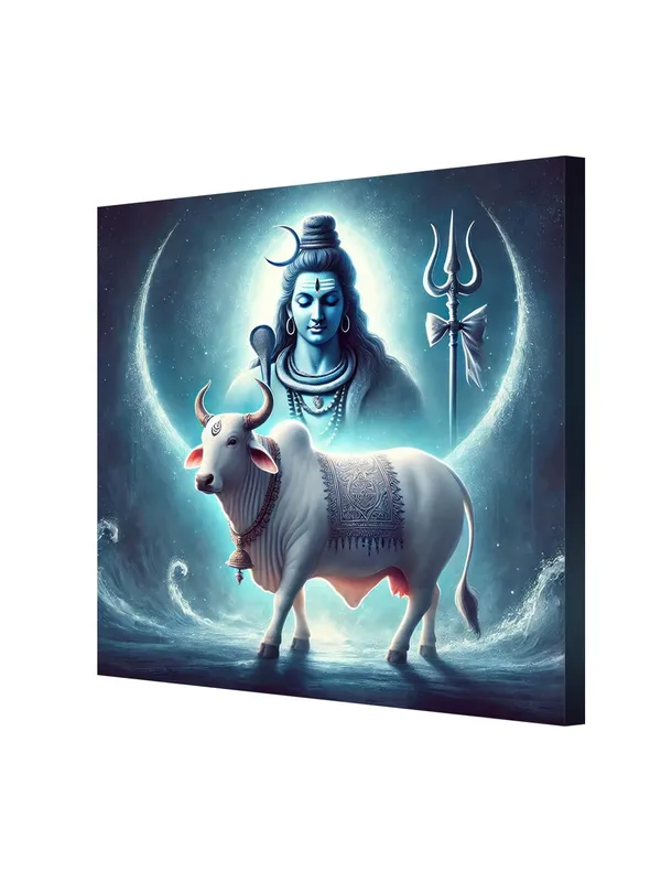 Shiva_with_Nandi_Canvas_Painting_Art:_Divine_Portrait_of_Lord_Shiva_with_His_Sacred_Bull_Nandi_for_Spiritual_Home_and_Temple_Décor(FLP24X240284)