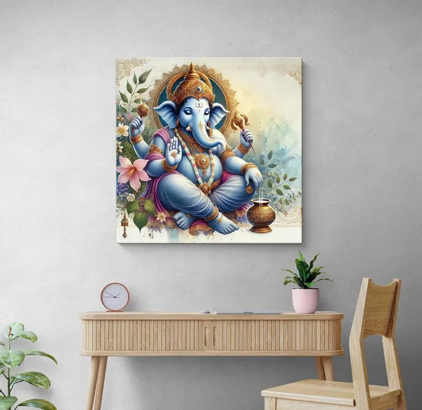 Radiance_of_the_Sacred:_Lord_Ganesha’s_Divine_Light_Shining_Through_the_Ages_-_Canvas_Painting_|_Indian_Spiritual_Art,_Ganesh_Wall_Decor,_Hindu_Religious_Art(FLP36X360234)