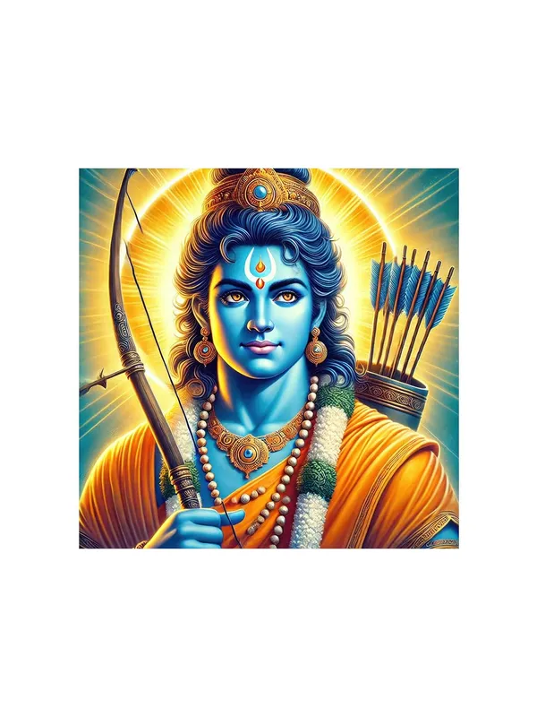 Vibrant_Lord_Rama_Canvas_Painting_:_Iconic_Portrait_with_Bow_and_Arrows_for_Devotional_Home_Décor_and_Hindu_God_Art_Collection(FLP36X360287)