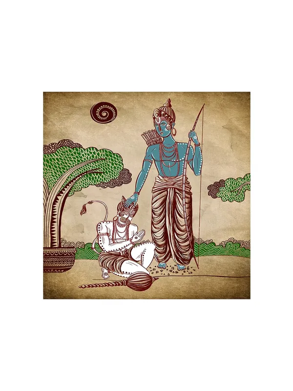 Powerful_Hanuman_Warrior_Canvas_painting:_Bold_Spiritual_Art_with_Ram_Mantras_for_Strength_and_Courage_in_Meditation_Rooms_and_Homes(FLP24X240274)