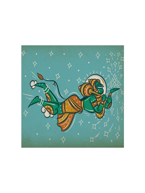Mythical_Hanuman_Flying_with_the_Mountain_of_Herbs_in_Indian_Folk_Style_-_Canvas_Painting_|_Ramayana_Art,_Indian_Mythology_Decor,_Hanuman_Wall_Art(FLP36X360254)