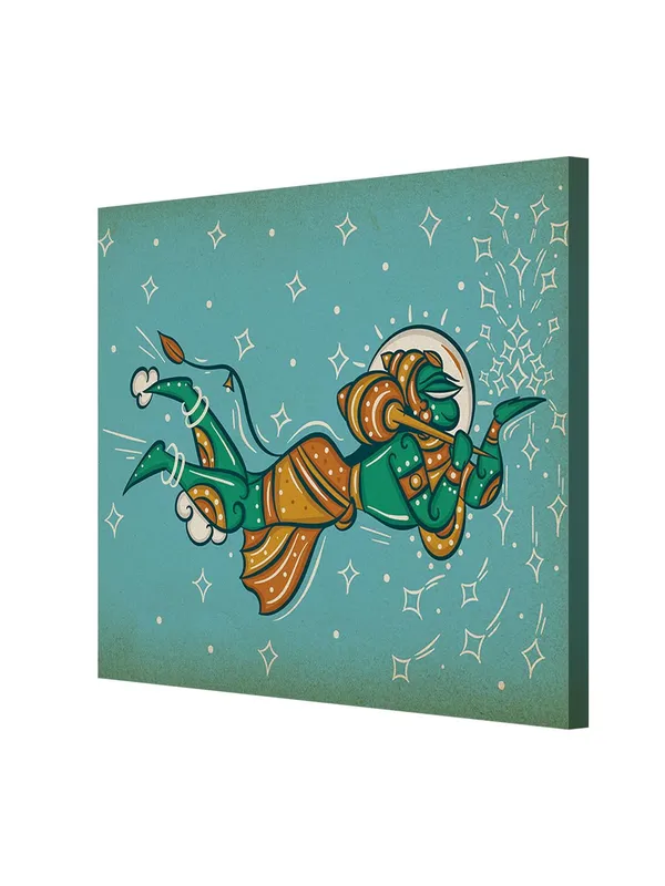 Mythical_Hanuman_Flying_with_the_Mountain_of_Herbs_in_Indian_Folk_Style_-_Canvas_Painting_|_Ramayana_Art,_Indian_Mythology_Decor,_Hanuman_Wall_Art(FLP36X360254)