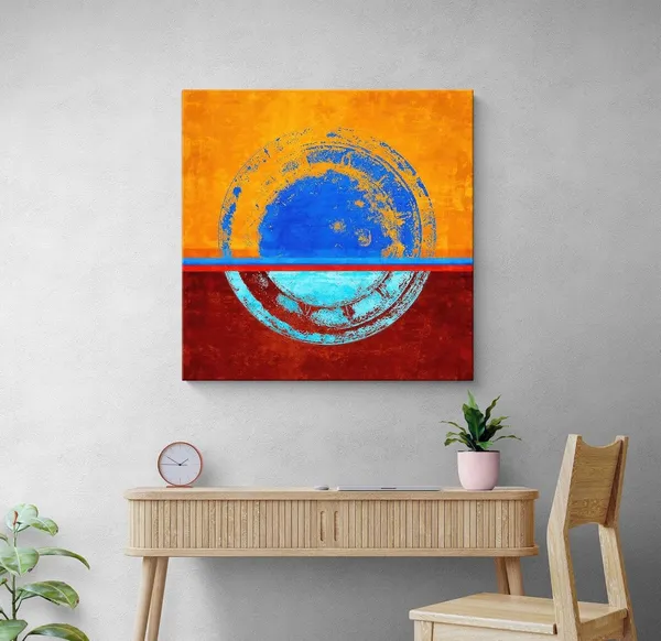 Minimalist_Abstract_Circle_Canvas:_Modern_Art_with_Blue_and_Orange_Hues_for_Stylish_Home_and_Office_Wall_Décor(FLP24X240292)