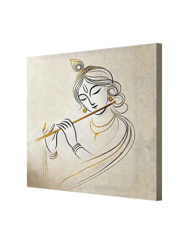 Elegant_Minimalist_Line_Art_of_Lord_Krishna_Playing_the_Flute_-_Canvas_Painting_|_Spiritual_Decor,_Indian_Religious_Art,_Hindu_Monochrome_Painting(FLP36X360245)