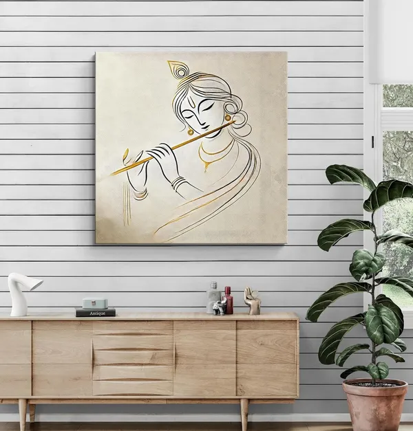 Elegant_Minimalist_Line_Art_of_Lord_Krishna_Playing_the_Flute_-_Canvas_Painting_|_Spiritual_Decor,_Indian_Religious_Art,_Hindu_Monochrome_Painting(FLP36X360245)