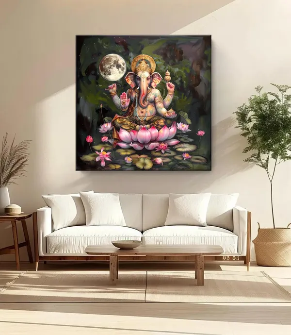Ganesha's_Infinite_Grace:_The_Guardian_of_Wisdom,_Prosperity,_and_Inner_Peace_-_Canvas_Painting_|_Hindu_Deity_Art,_Meditation_Decor,_Spiritual_Painting(FLP24X240228)