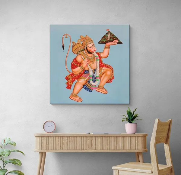 Hanuman_Carrying_the_Sanjeevani_Mountain_with_Devotion_-_Canvas_Painting_|_Ramayana_Art,_Hindu_Mythology_Decor,_Hanuman_Wall_Art(FLP24X240256)
