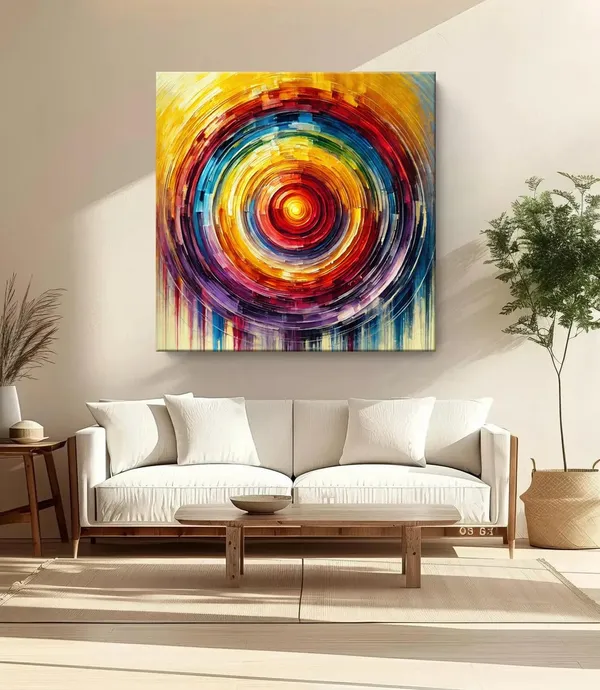 Radiant_Spectrum:_A_Colorful_Abstract_Circle_Canvas_Painting_Evoking_Energy_and_Vibrance_for_Modern_Home_Decor(FLP36X360302)