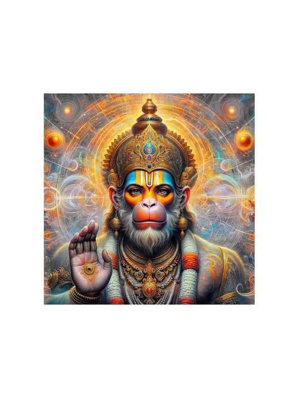Powerful_Hanuman_Blessing_with_Divine_Aura_-_Canvas_Painting_|_Hindu_Deity_Art,_Spiritual_Blessing_Decor,_Hanuman_Wall_Art(FLP36X360261)