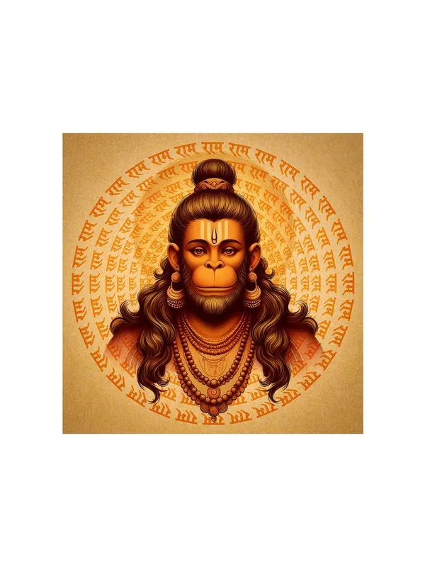 Hanuman_Sacred_Canvas_painting_Portrait:_Detailed_Hindu_Deity_Art_with_Mantra_Patterns_for_Traditional_and_Spiritual_Wall_Décor(FLP36X360272)
