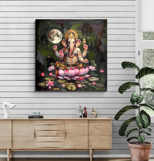 Ganesha's_Infinite_Grace:_The_Guardian_of_Wisdom,_Prosperity,_and_Inner_Peace_-_Canvas_Painting_|_Hindu_Deity_Art,_Meditation_Decor,_Spiritual_Painting(FLP36X360228)
