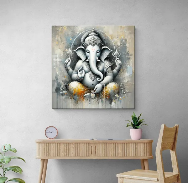 Ganesha's_Sacred_Aura:_The_Embodiment_of_Strength,_Wisdom,_and_Compassion_in_the_Cosmic_Realm_-_Canvas_Painting_|_Hinduism_Art,_Vedic_Decor,_Lord_Ganesha_Painting(FLP24X240231)