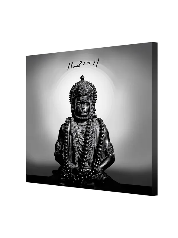 Black_and_White_Hanuman_Statue_with_Sanskrit_Inscription_-_Canvas_Painting_|_Minimalist_Spiritual_Art,_Hindu_God_Decor,_Monochrome_Religious_Painting(FLP24X240260)