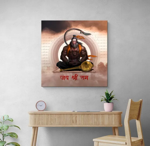 Powerful_Image_of_Hanuman_Meditating_with_Chant_of_'Jai_Shri_Ram'_-_Canvas_Painting_|_Hindu_Deity_Art,_Hanuman_Wall_Decor,_Religious_Home_Decor(FLP36X360252)