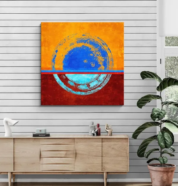 Minimalist_Abstract_Circle_Canvas:_Modern_Art_with_Blue_and_Orange_Hues_for_Stylish_Home_and_Office_Wall_Décor(FLP36X360292)