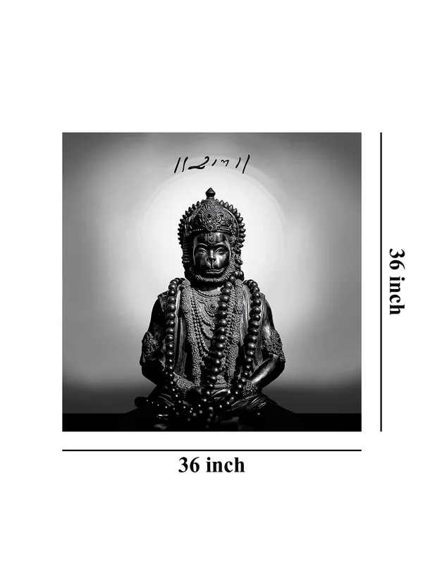 Black_and_White_Hanuman_Statue_with_Sanskrit_Inscription_-_Canvas_Painting_|_Minimalist_Spiritual_Art,_Hindu_God_Decor,_Monochrome_Religious_Painting(FLP36X360260)