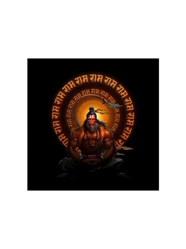 Meditating_Hanuman_with_the_Chant_of_'Jai_Shri_Ram'_in_a_Glowing_Aura_-_Canvas_Painting_|_Hindu_Deity_Art,_Spiritual_Wall_Decor,_Hanuman_Devotion_Painting(FLP24X240257)