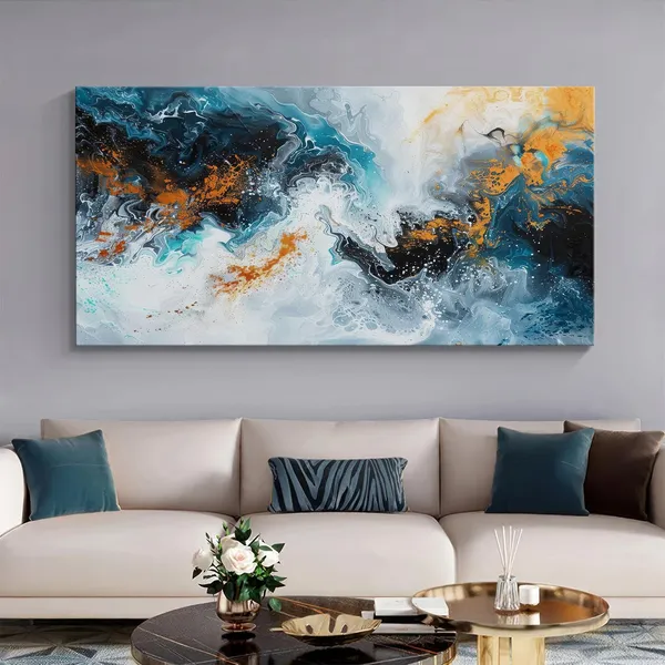 Ocean_Wave_Canvas_Painting_-_Abstract_Blue_and_Gold_Art_Print_-_Contemporary_Wall_Art_24x48_Inches_Framed_Art_(FLP24480721)