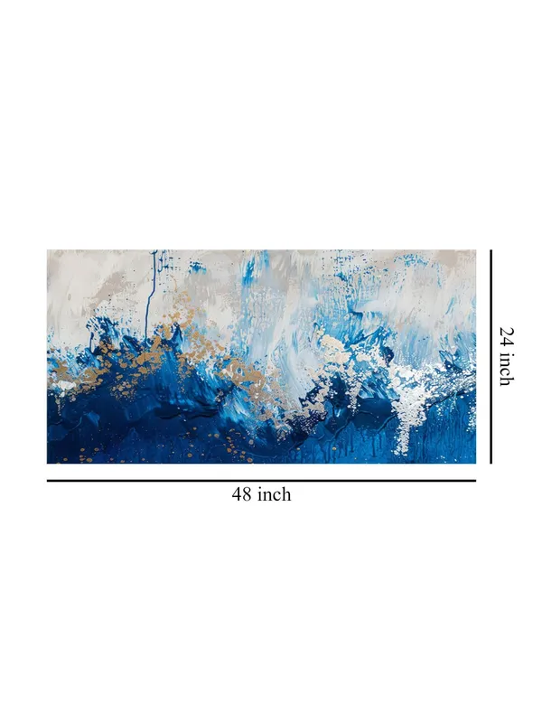 Abstract_Blue_and_Gold_Waves_Canvas_Painting_-_24x48_Inches_Framed_Art,_Contemporary_Wall_Decor_(FLP24480708)