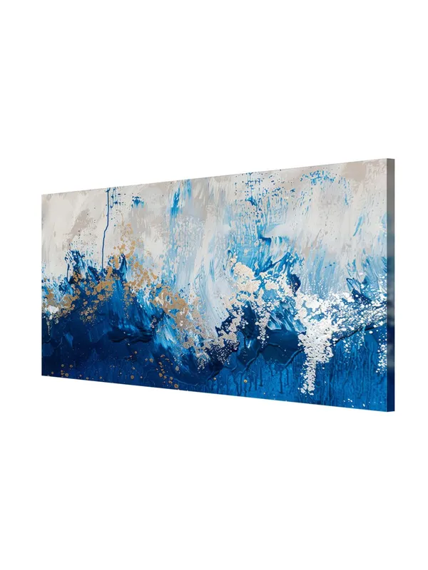 Abstract_Blue_and_Gold_Waves_Canvas_Painting_-_24x48_Inches_Framed_Art,_Contemporary_Wall_Decor_(FLP24480708)