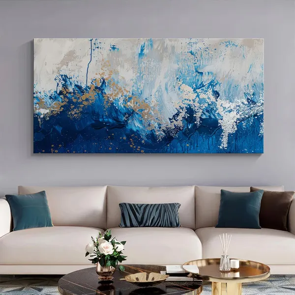 Abstract_Blue_and_Gold_Waves_Canvas_Painting_-_24x48_Inches_Framed_Art,_Contemporary_Wall_Decor_(FLP24480708)