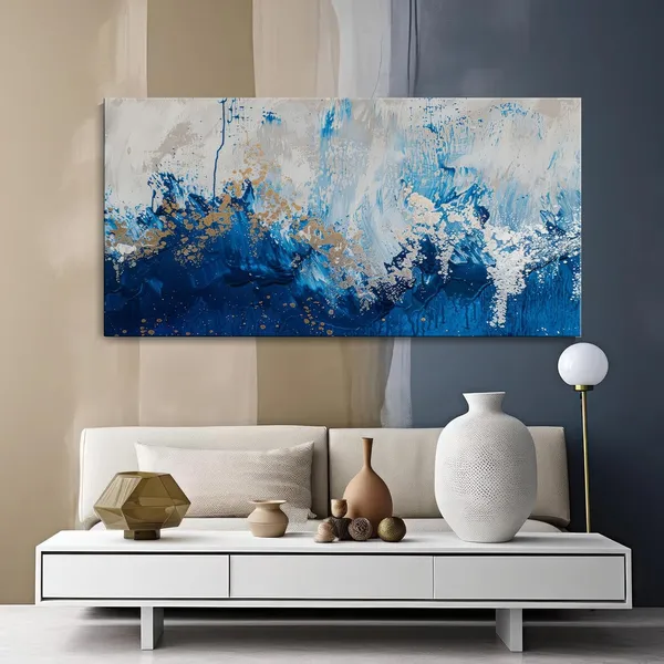 Abstract_Blue_and_Gold_Waves_Canvas_Painting_-_24x48_Inches_Framed_Art,_Contemporary_Wall_Decor_(FLP24480708)