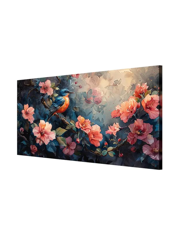 Vibrant_Floral_and_Bird_Canvas_Art_Print_-_24x48_Inches_Framed_Wall_Decor,_Perfect_for_Brightening_Up_Your_Living_Room_or_Office_(FLP24480694)