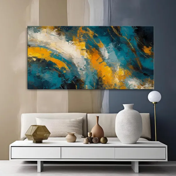 Dynamic_Abstract_Canvas_Painting_-_Blue_and_Yellow_Art_Print_-_Energetic_Wall_Decor_24x48_Inches_Framed_Art_(FLP24480738)