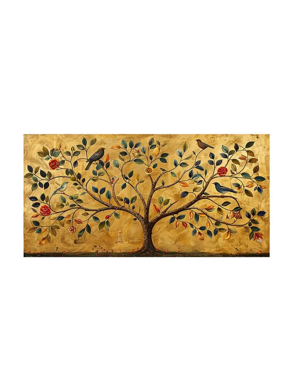 Golden_Tree_of_Life_Canvas_Painting_-_24x48_Inches_Framed_Art,_Elegant_Symbolic_Wall_Decor_(FLP24480717)