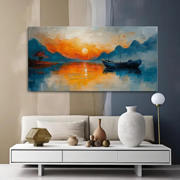 Stunning_Sunset_Boat_Scene_Canvas_Art_-_24x48_Inches_Framed_Landscape_Print,_Calming_and_Reflective_Decor_for_Any_Space_(FLP24480696)