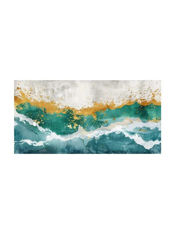 Emerald_Waves_Canvas_Painting_-_Green_and_Gold_Art_Print_-_Abstract_Wall_Decor_24x48_Inches_Framed_Art_(FLP24480737)