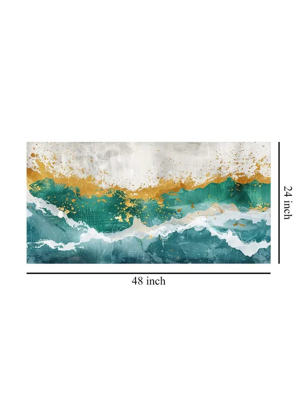 Emerald_Waves_Canvas_Painting_-_Green_and_Gold_Art_Print_-_Abstract_Wall_Decor_24x48_Inches_Framed_Art_(FLP24480737)