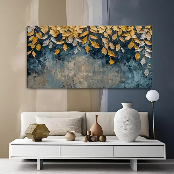 Golden_Leaves_Canvas_Painting_-_Gold_and_Silver_Art_Print_-_Luxurious_Wall_Decor_24x48_Inches_Framed_Art_(FLP24480734)