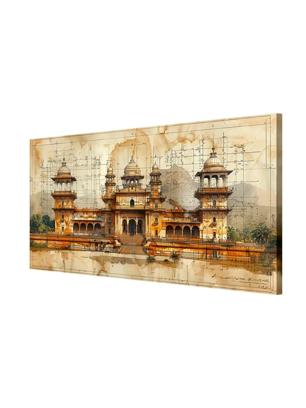 Historic_Architectural_Temple_Canvas_Painting_-_24x48_Inches_Framed_Art,_Perfect_for_Classic_Decor_(FLP24480718)