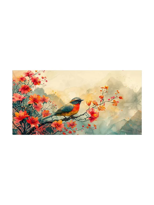 Serene_Bird_and_Blossoms_Canvas_Art_Print_-_24x48_Inches_Framed_Wall_Decor,_Adds_Tranquility_and_Beauty_to_Any_Room_(FLP24480693)