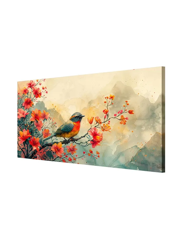 Serene_Bird_and_Blossoms_Canvas_Art_Print_-_24x48_Inches_Framed_Wall_Decor,_Adds_Tranquility_and_Beauty_to_Any_Room_(FLP24480693)