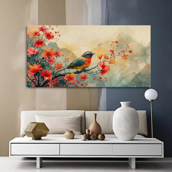 Serene_Bird_and_Blossoms_Canvas_Art_Print_-_24x48_Inches_Framed_Wall_Decor,_Adds_Tranquility_and_Beauty_to_Any_Room_(FLP24480693)