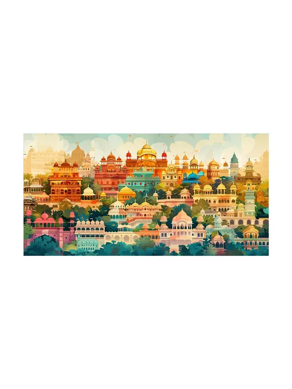 Colorful_Cityscape_Canvas_Painting_-_Architectural_Art_Print_-_Urban_Wall_Decor_24x48_Inches_Framed_Art_(FLP24480723)