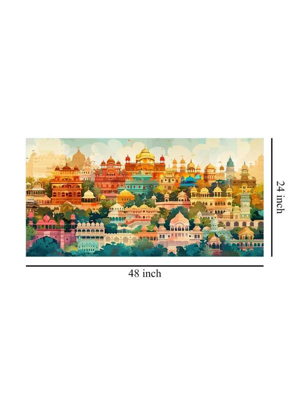Colorful_Cityscape_Canvas_Painting_-_Architectural_Art_Print_-_Urban_Wall_Decor_24x48_Inches_Framed_Art_(FLP24480723)