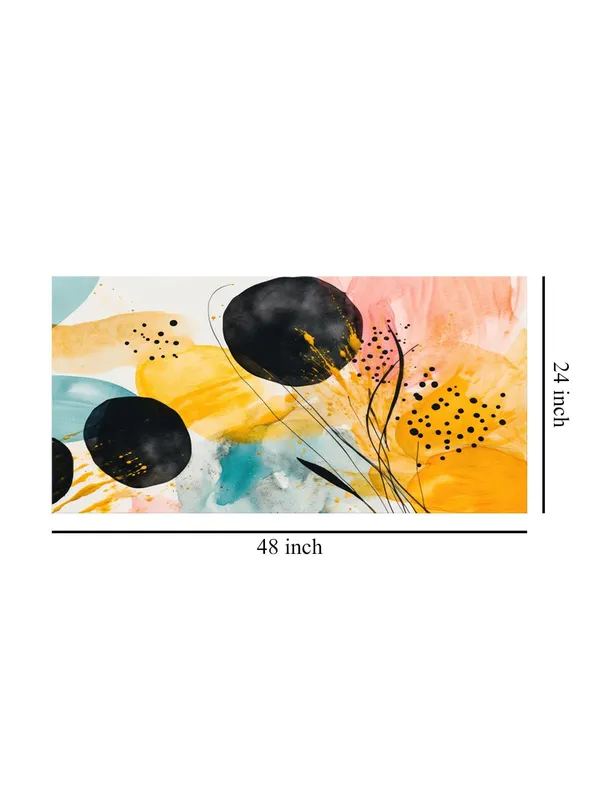 Vibrant_Circles_Canvas_Painting_-_Abstract_Art_with_Black_and_Yellow_-_Modern_Decor_24x48_Inches_Framed_Art_(FLP24480722)
