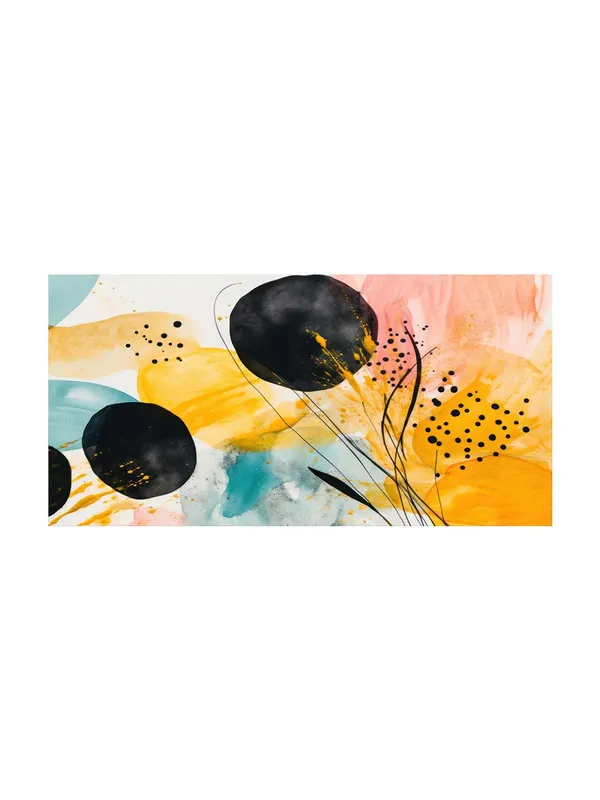 Vibrant_Circles_Canvas_Painting_-_Abstract_Art_with_Black_and_Yellow_-_Modern_Decor_24x48_Inches_Framed_Art_(FLP24480722)